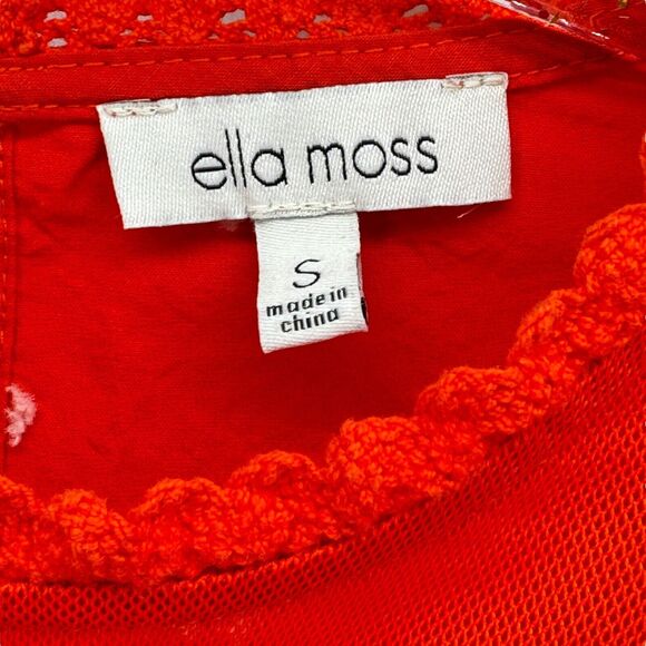 Ella Moss Balloon Sleeve Top Women's S Lyra Boho Crochet Prairie Peasant Blouse - Picture 4 of 11